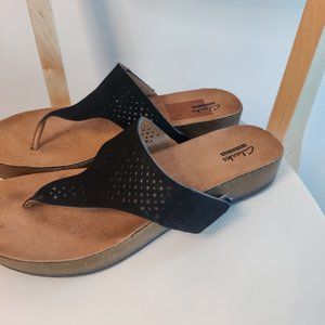 Clarks Collection Suede/Leather Wedge